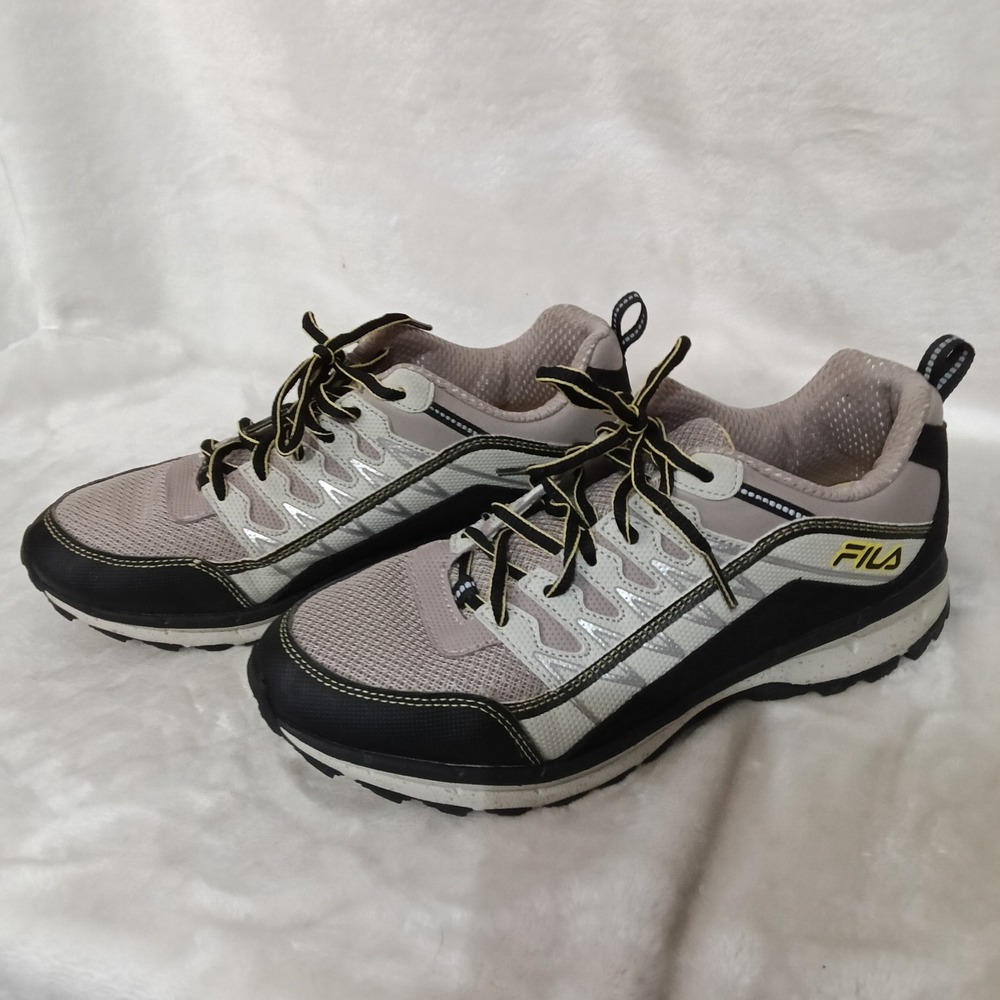 Fila Womens Trail Running Shoes Gray Black Yellow Size 9